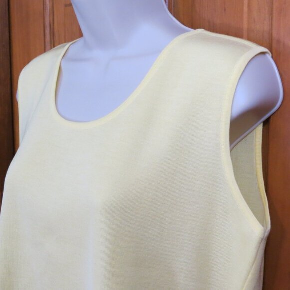 Ming Wang Yellow Knit Sleeveless Tank Top Basic Staple Size Petite Large - Picture 4 of 9